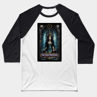 The High Priestess Mermaid Tarot Card Baseball T-Shirt